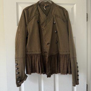 NWOT Free People Women's Miltary Jacked with Peplum Hem